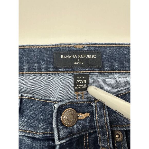 Banana Republic Women’s Skinny Jeans Sz 27/ 4 Petite Medium Wash - Picture 4 of 7